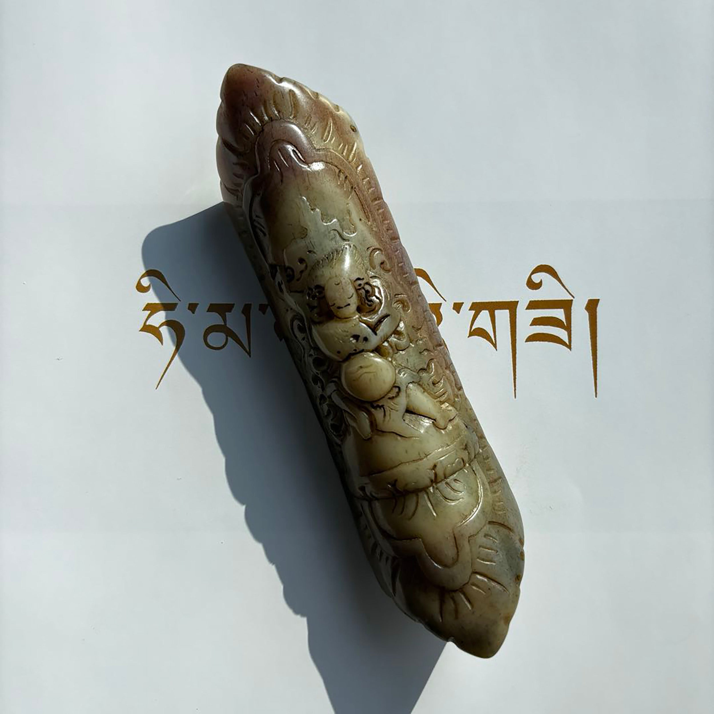 Tibetan Hand Carved Yak Bone Figure Amulet Pendant