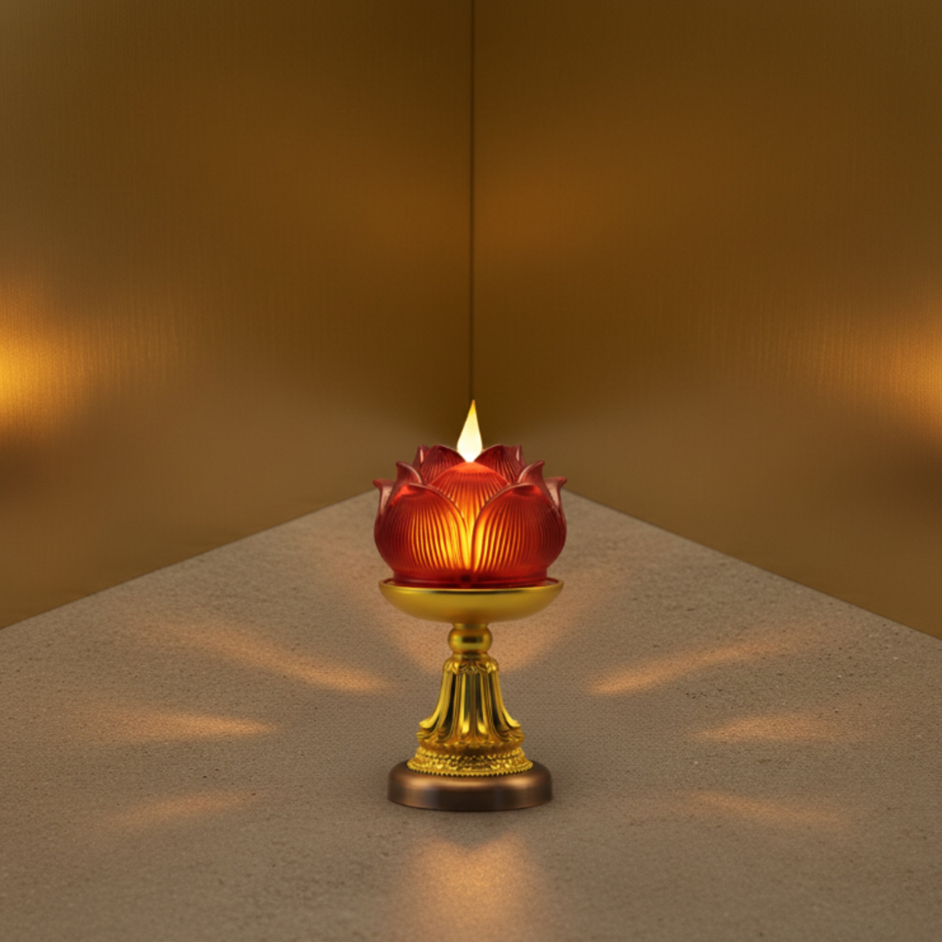 Lotus Bud Lamp（Real-Flame™ 3D Wick）