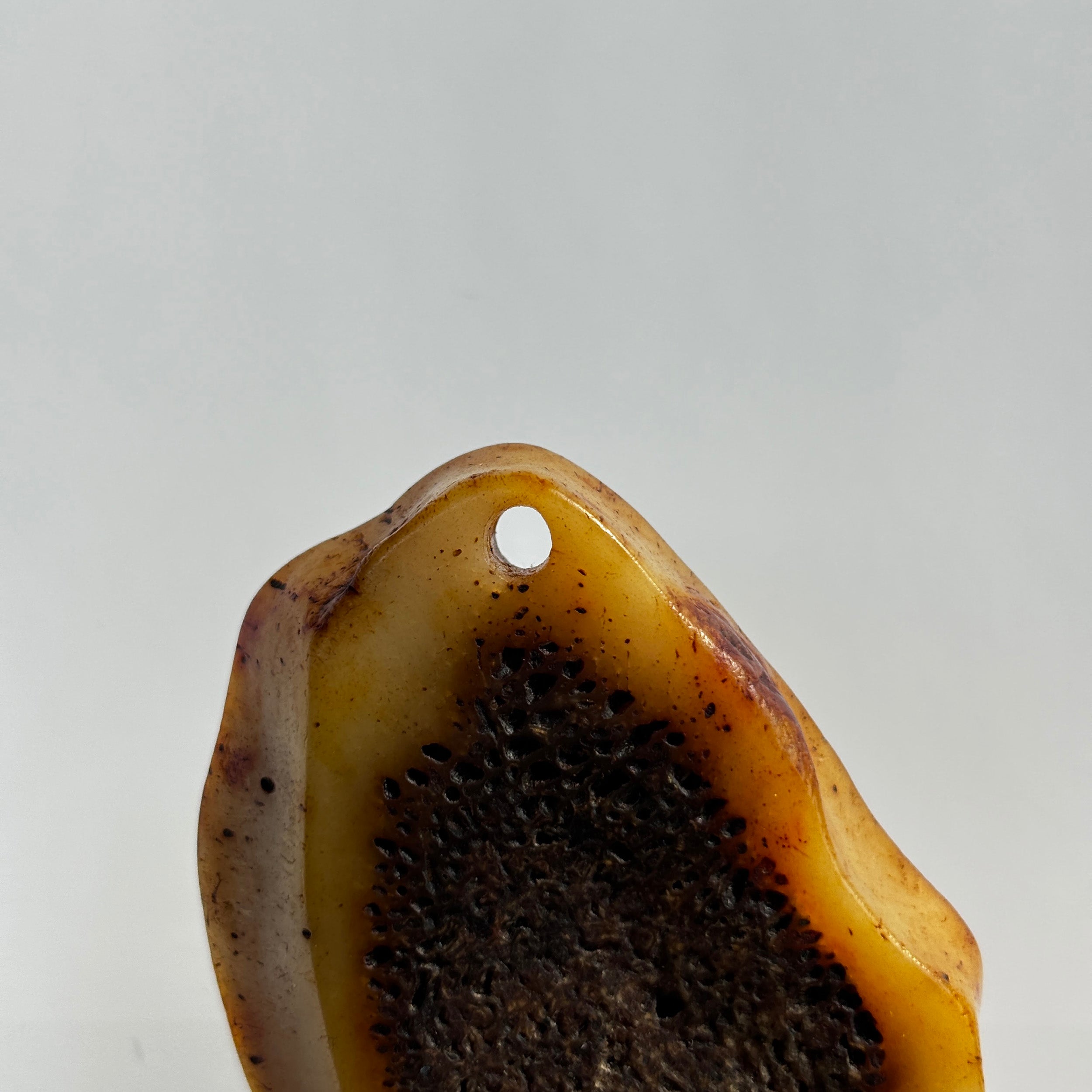 Tibetan Yak Bone Pendant Necklace Vintage Spiritual Amulet