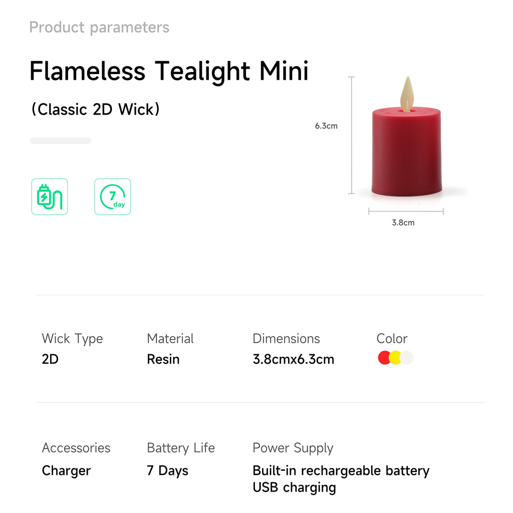 Flameless Tealight (Classic 2D Wick)
